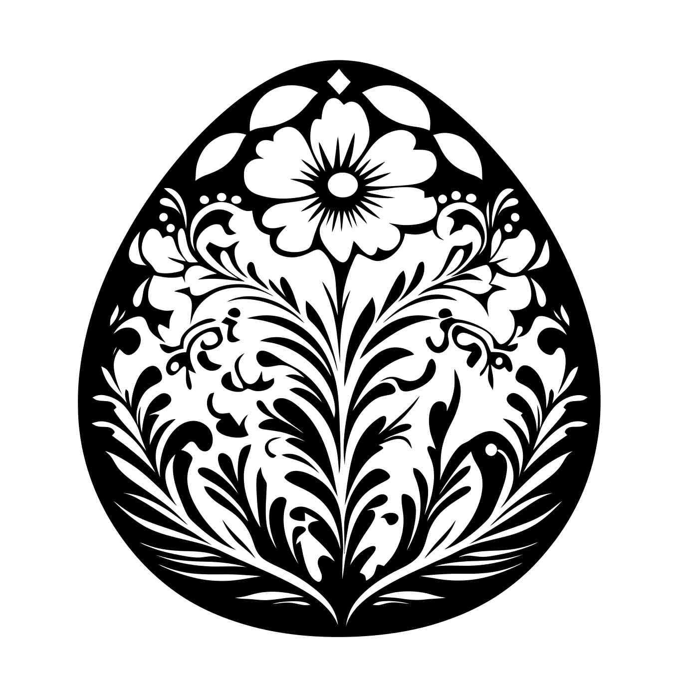 Elegant Floral Easter Egg Design