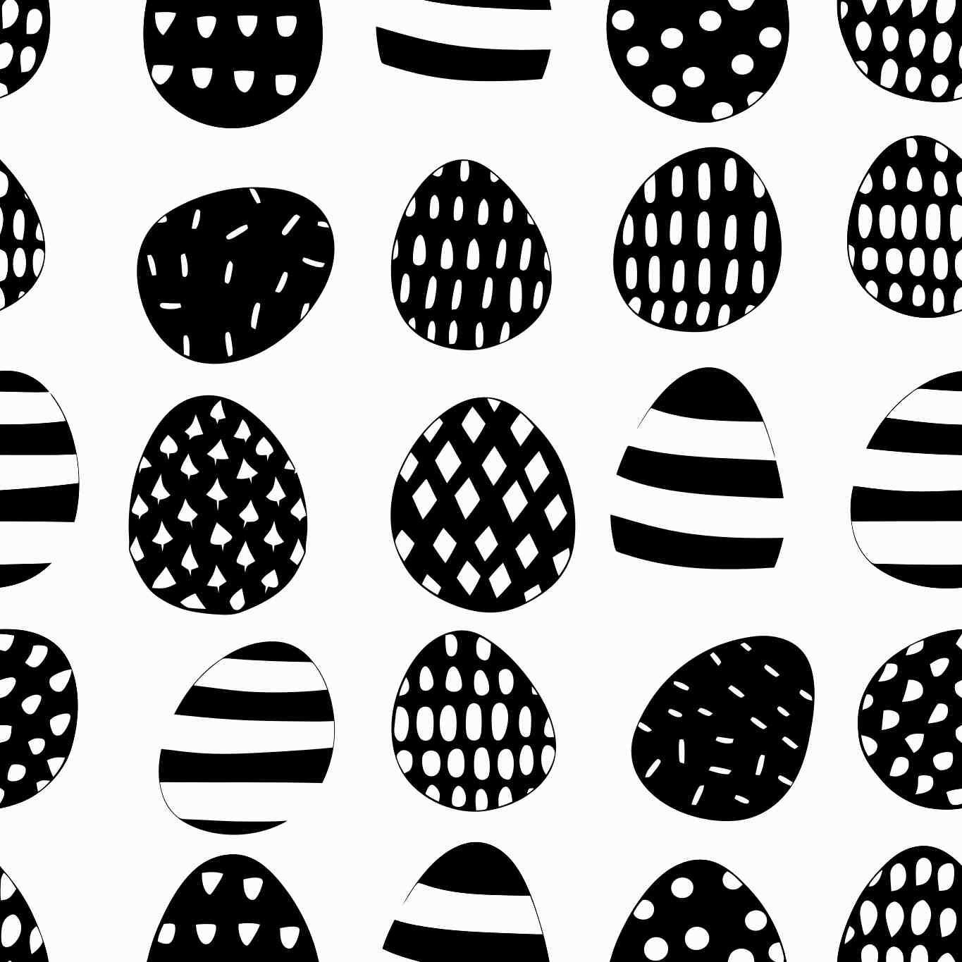 Modern Monochrome Easter Egg Pattern