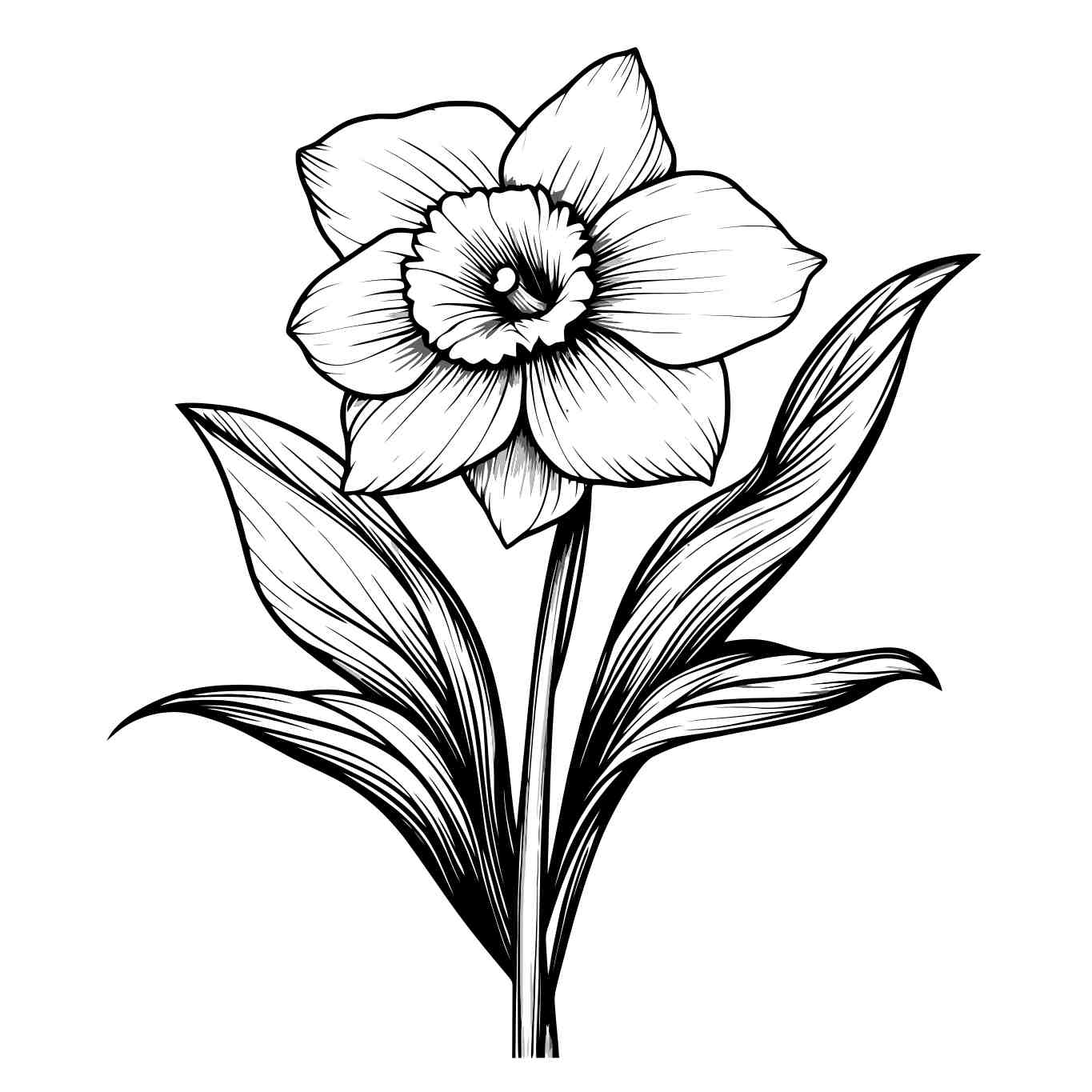 Elegant Daffodil Illustration