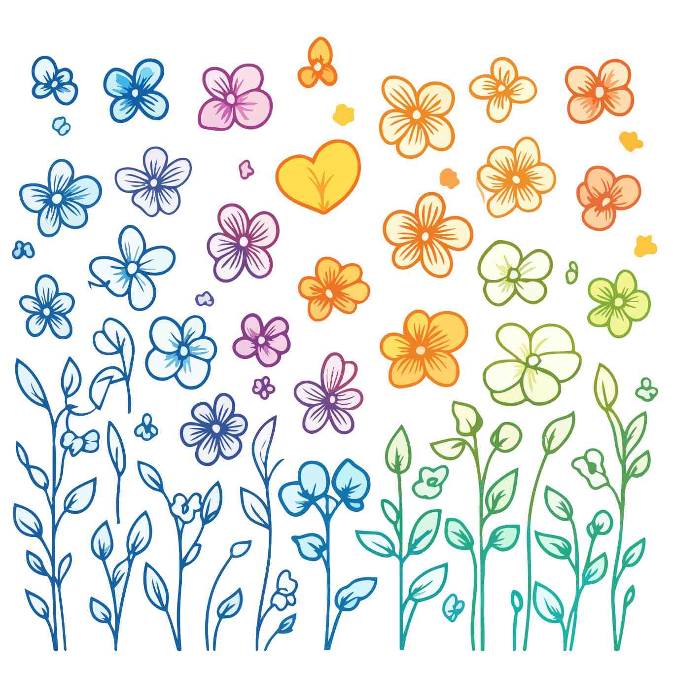 Vibrant Floral Illustrations Collection