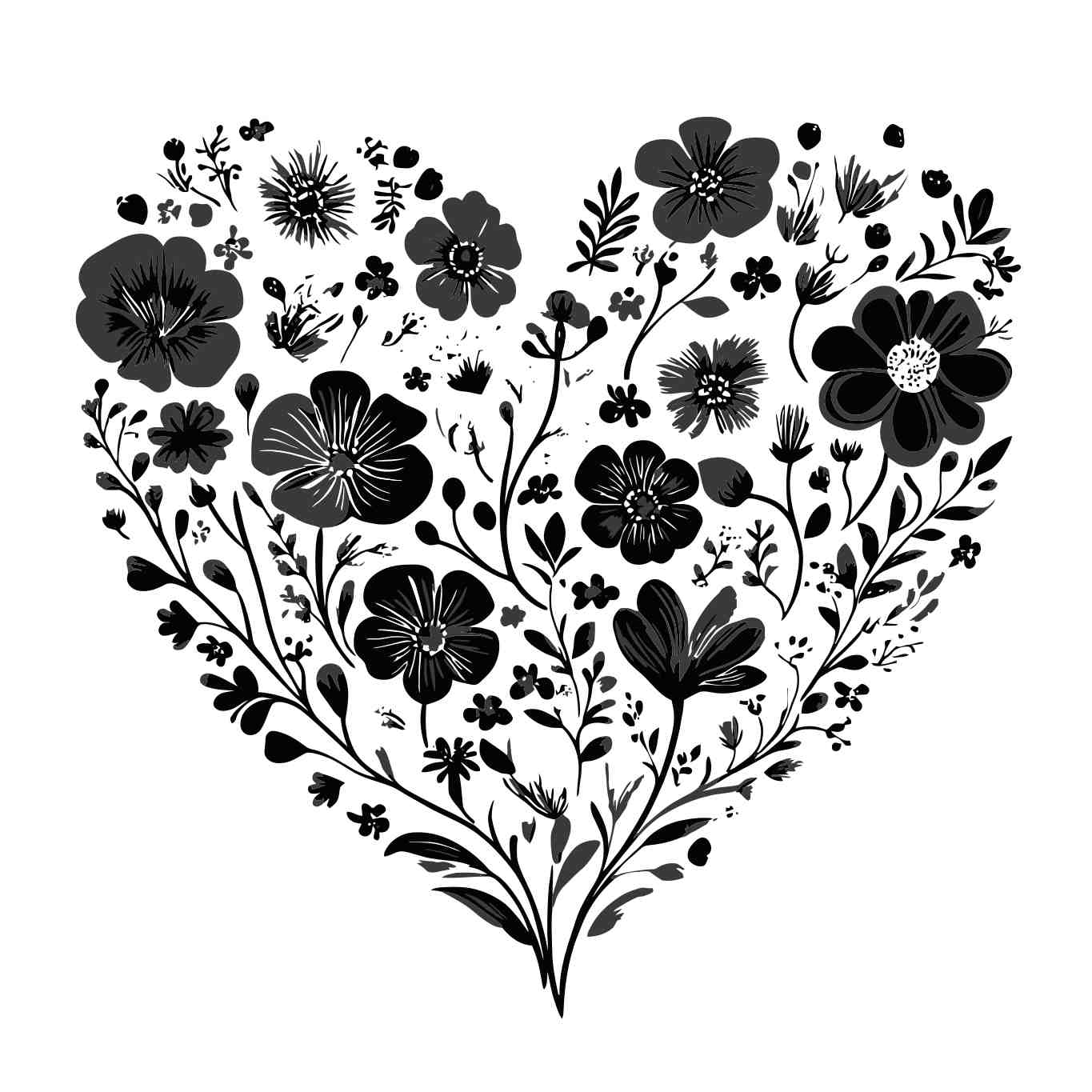 Elegant Floral Heart Design