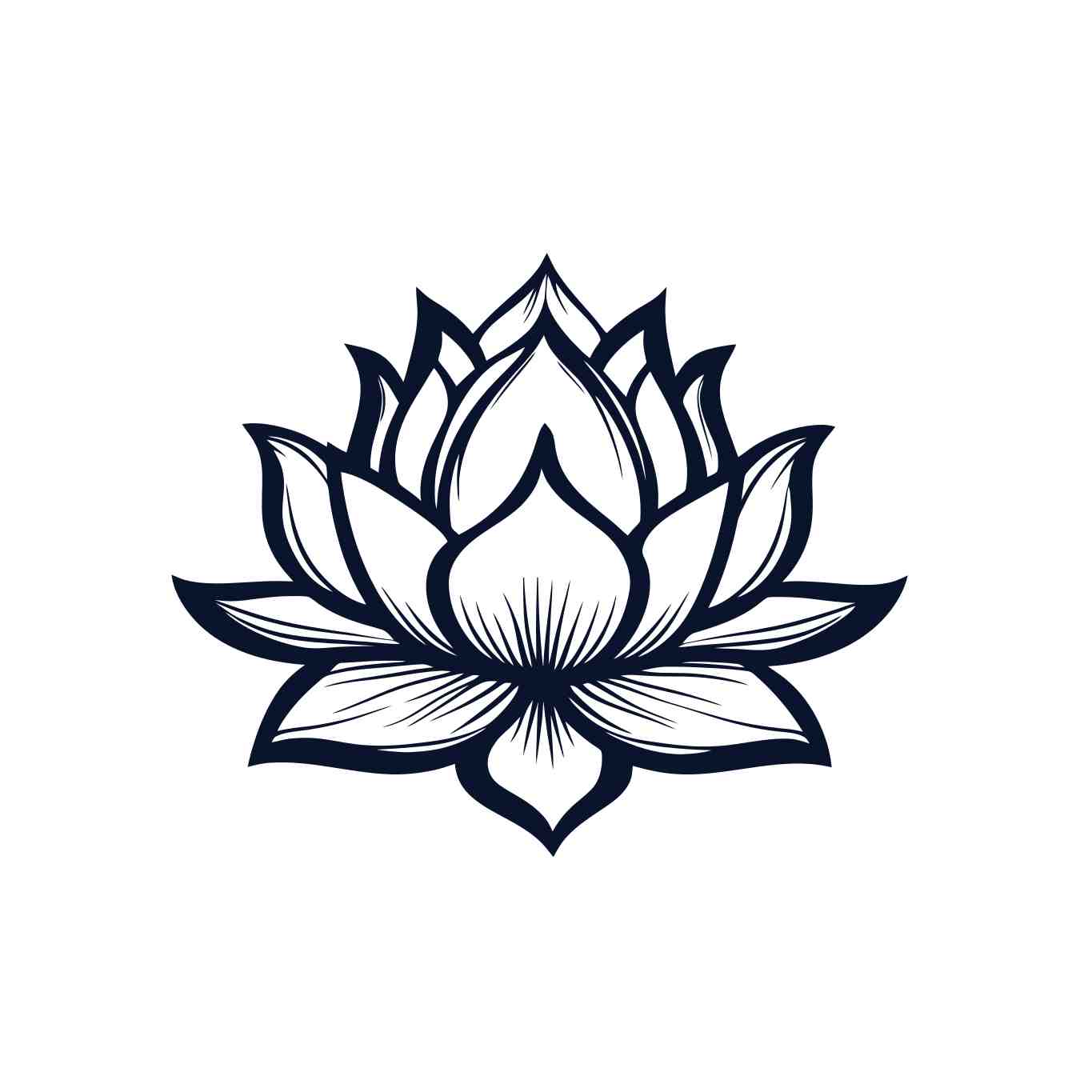 Elegant Monochrome Flower Lotus Design