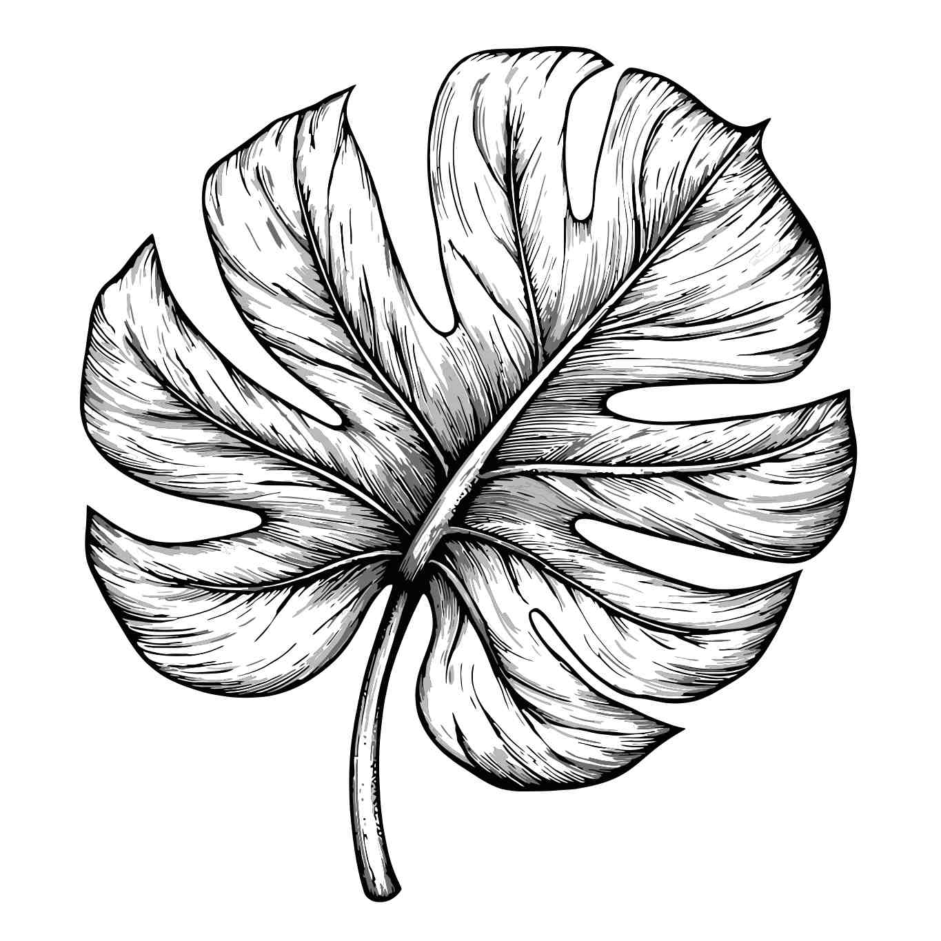 Elegant Monstera Leaf Illustration