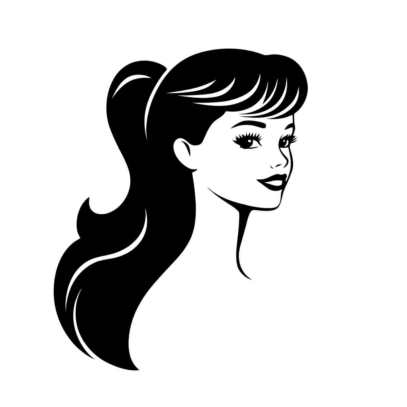 Elegant Woman Profile Illustration