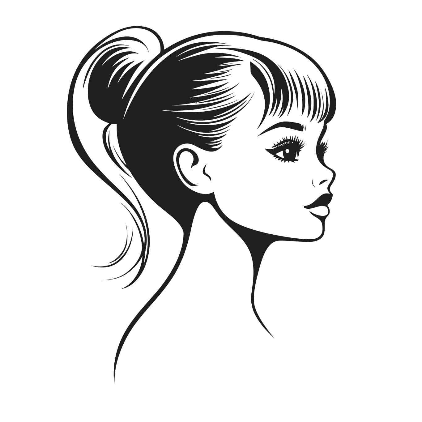 Elegant Young Woman Illustration