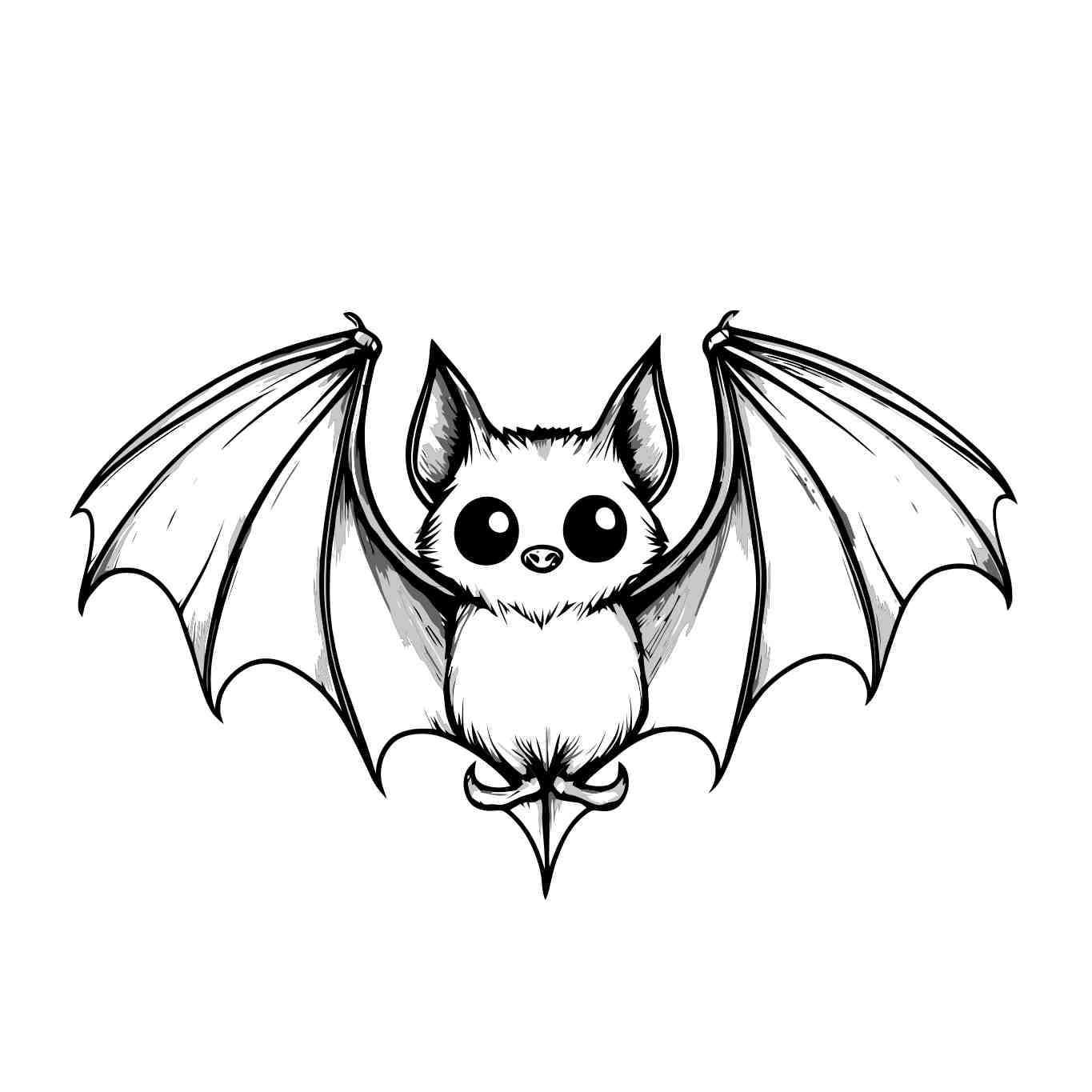 whimsical halloween bat illustration