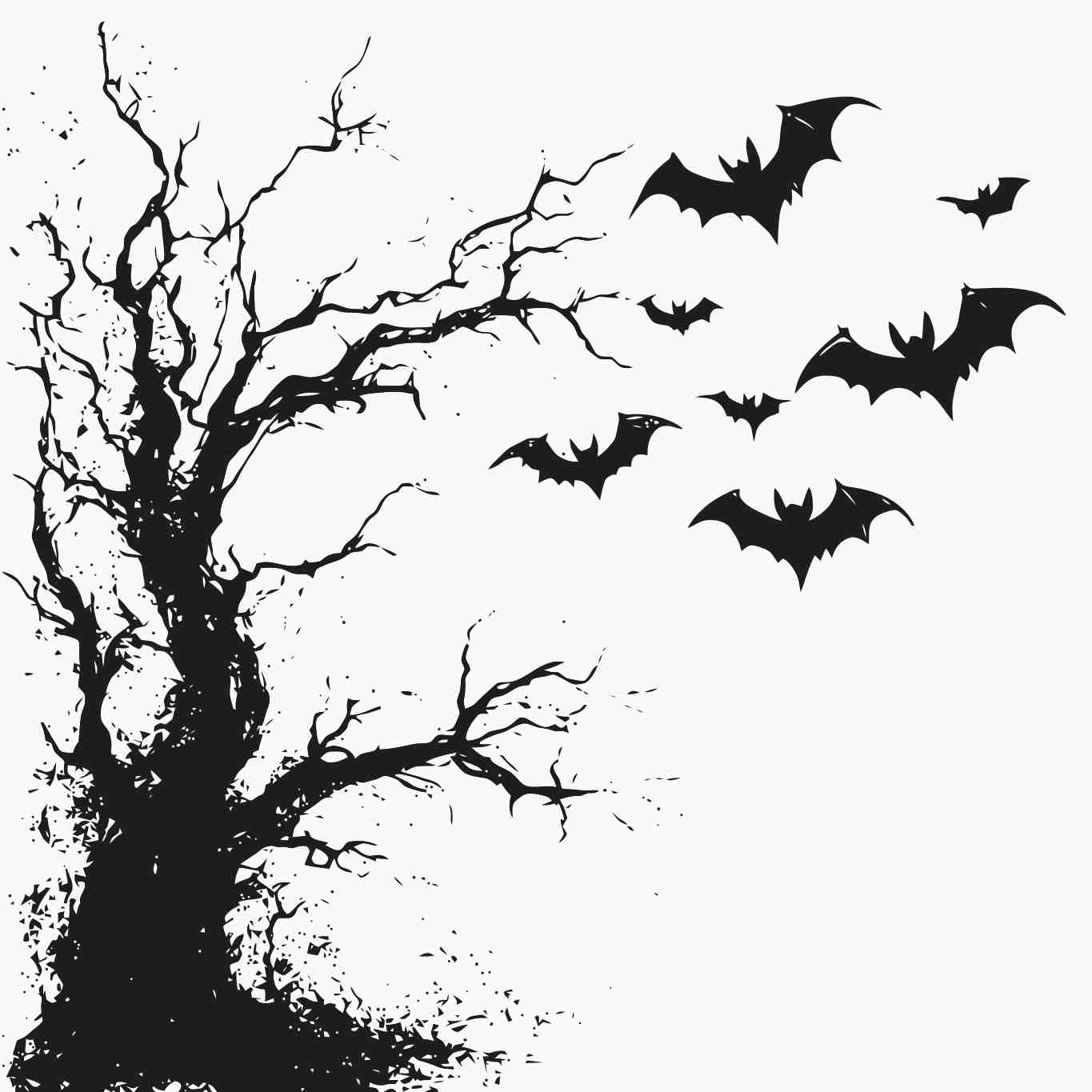 monochrome halloween bat silhouette