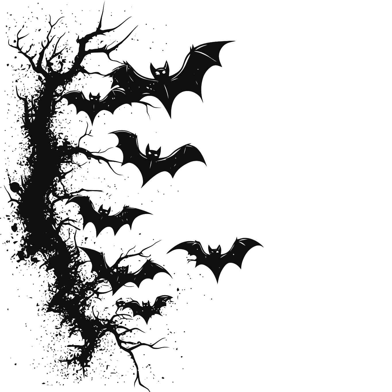 Gothic Bats in Flight