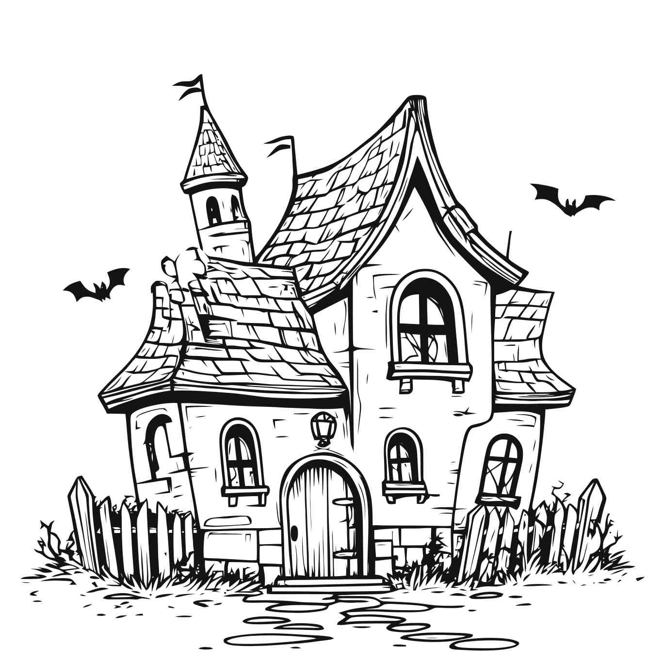 Enchanted Halloween House Illustration