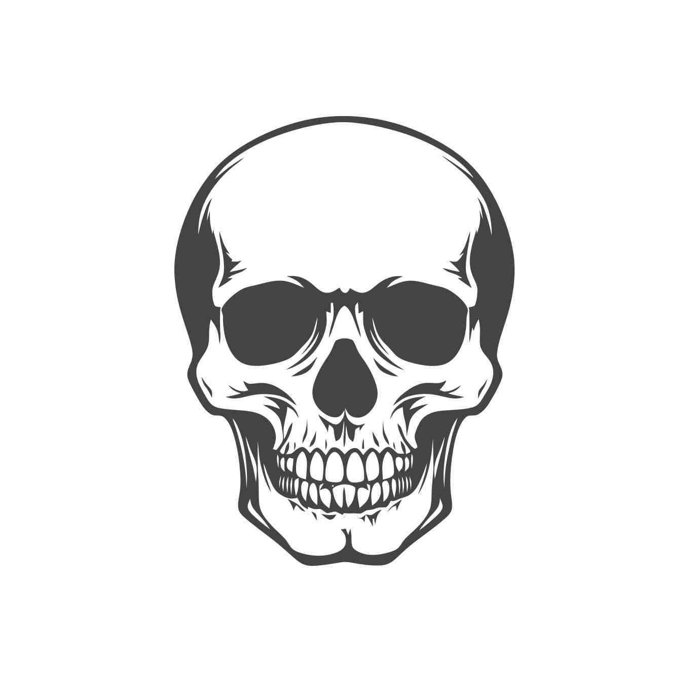 Monochromatic Halloween Skull Illustration