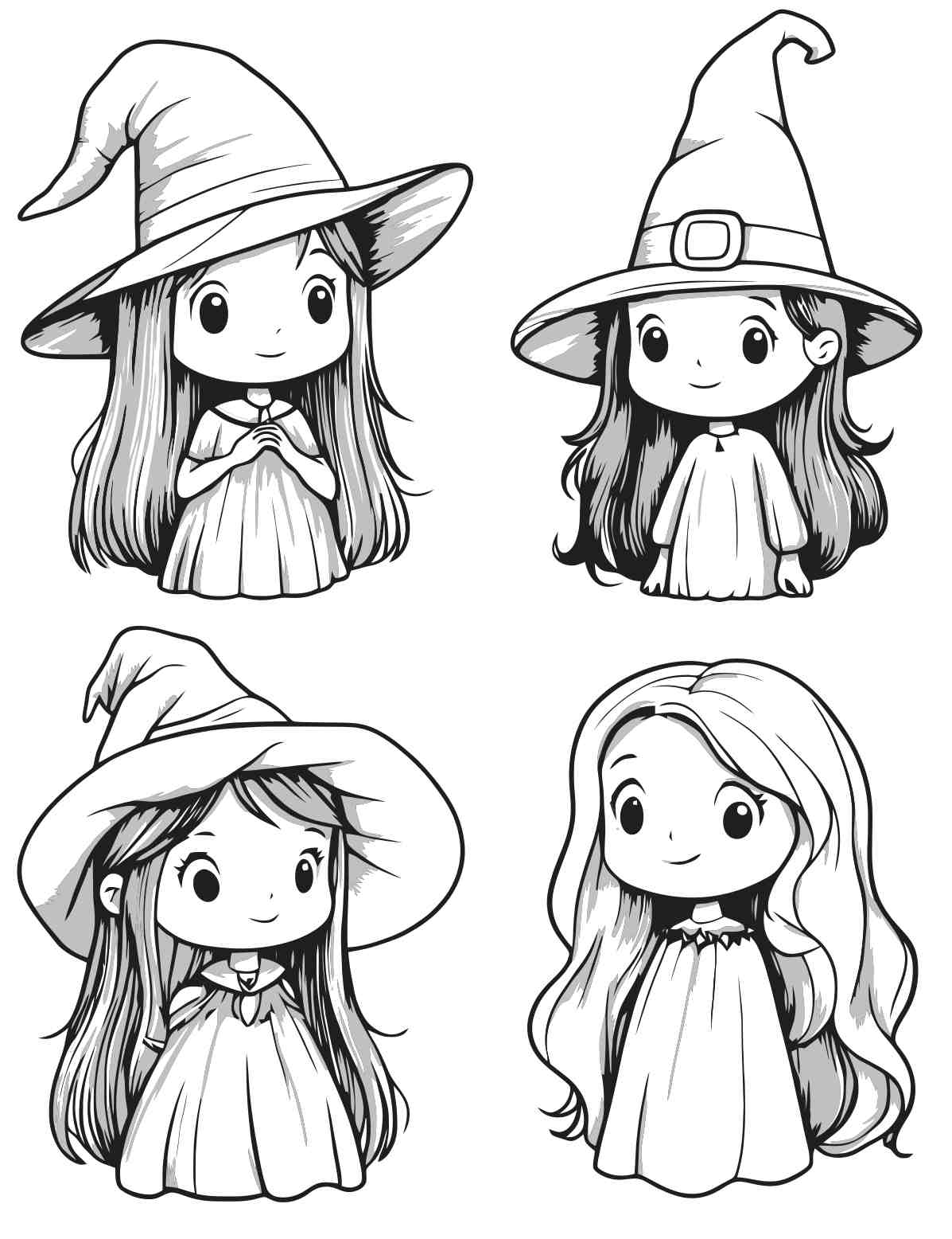 Charming Witch Illustrations Set