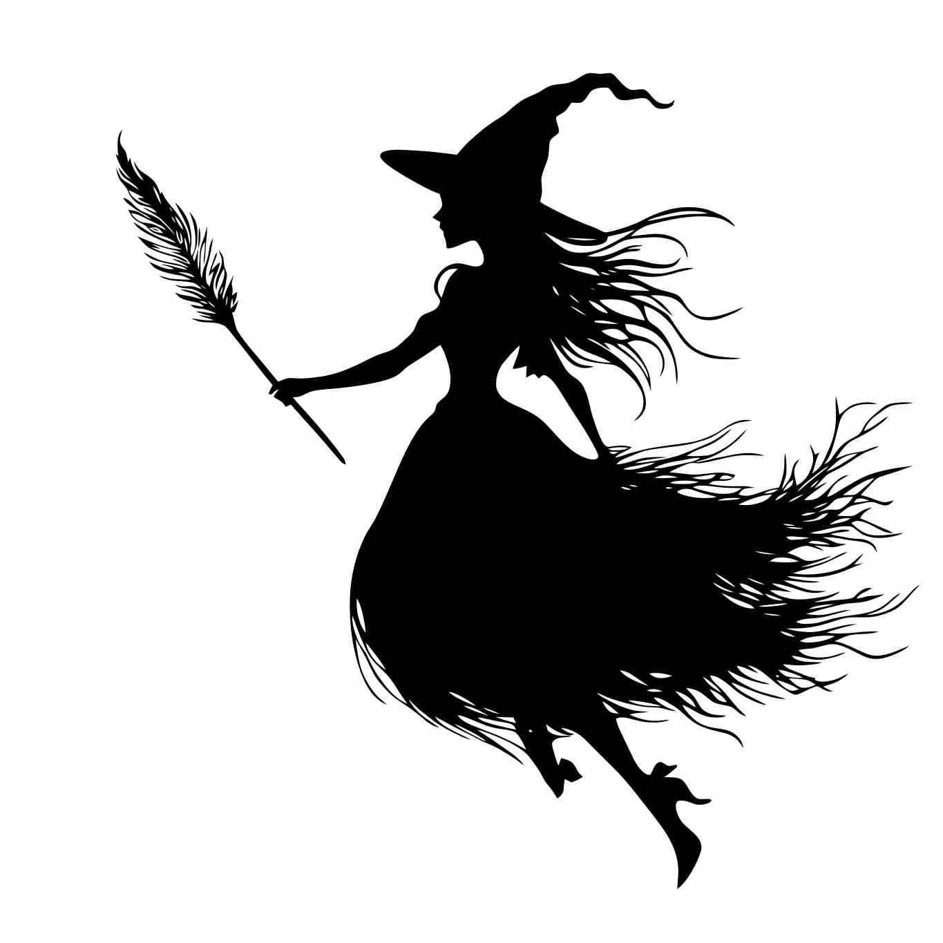 Enchanting Halloween Witch Silhouette