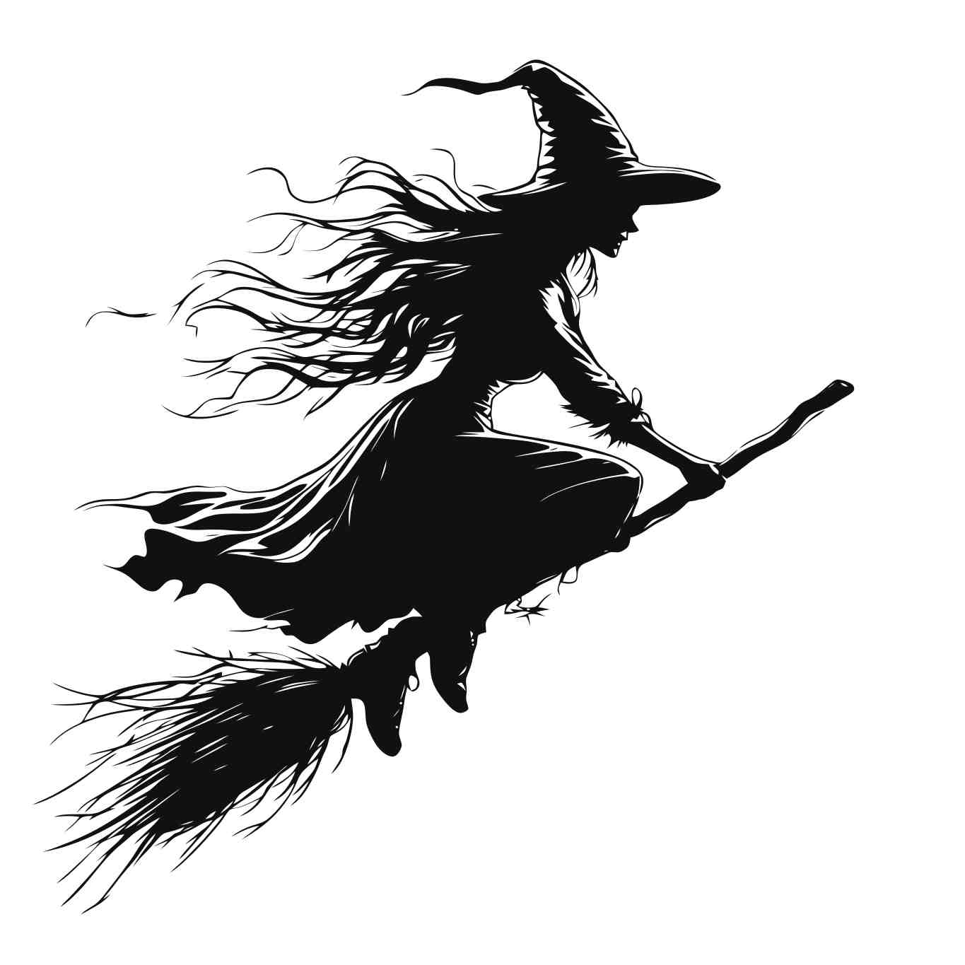 elegant witch silhouette