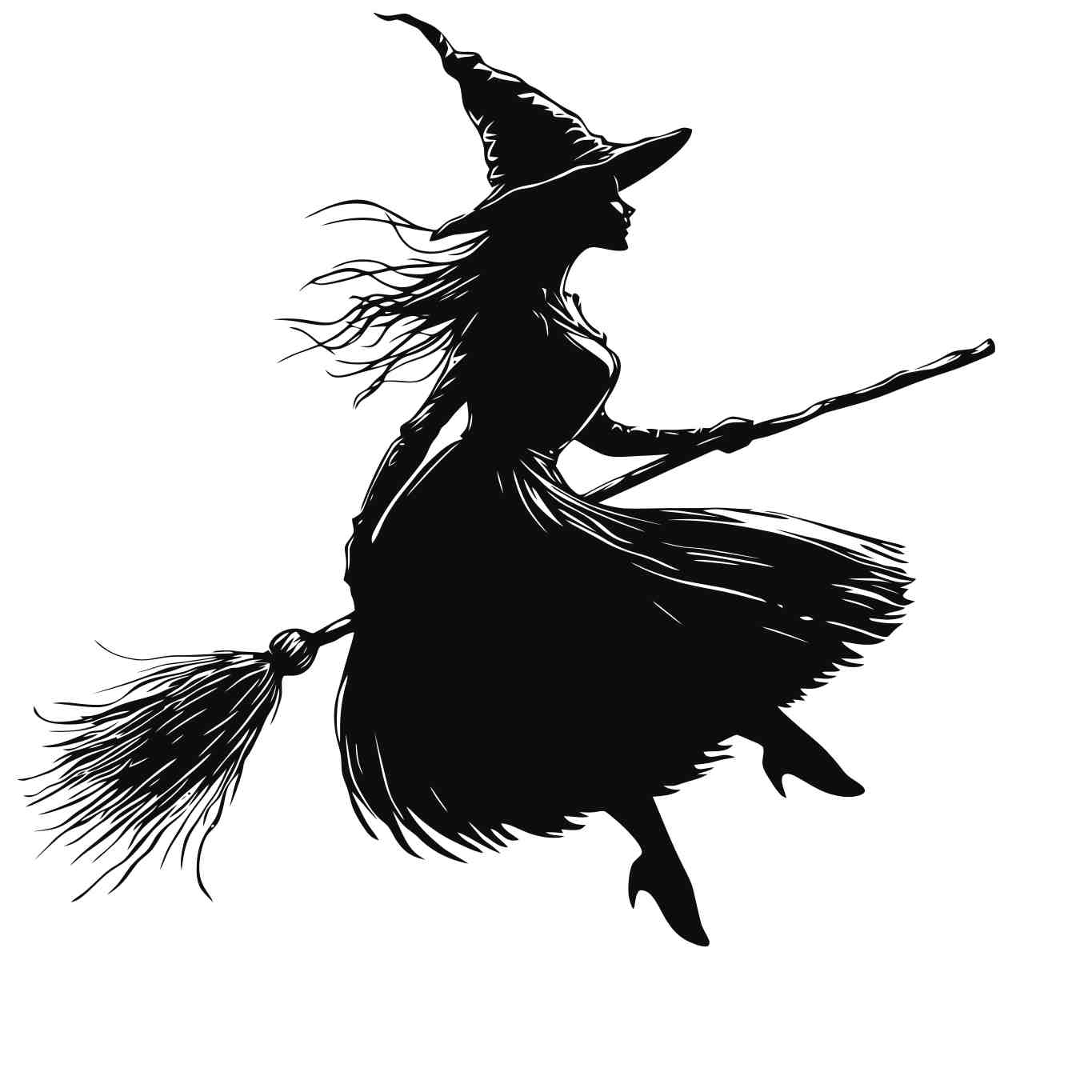 Enchanting Halloween Witch Silhouette