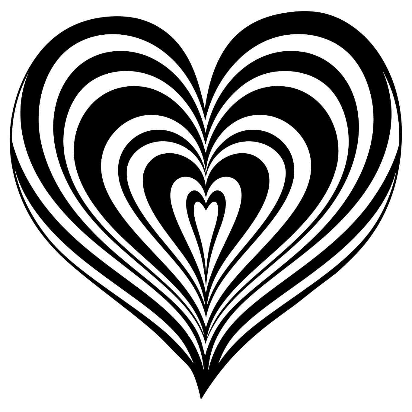 Mesmerizing Black and White Heart Design