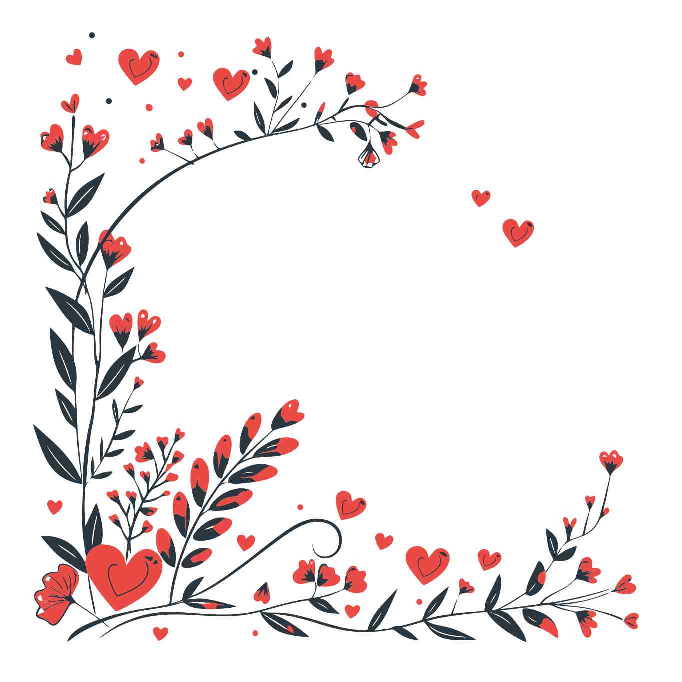 Heartfelt Floral Border Design