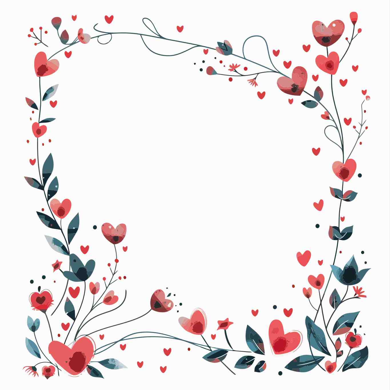 Romantic Floral Heart Frame