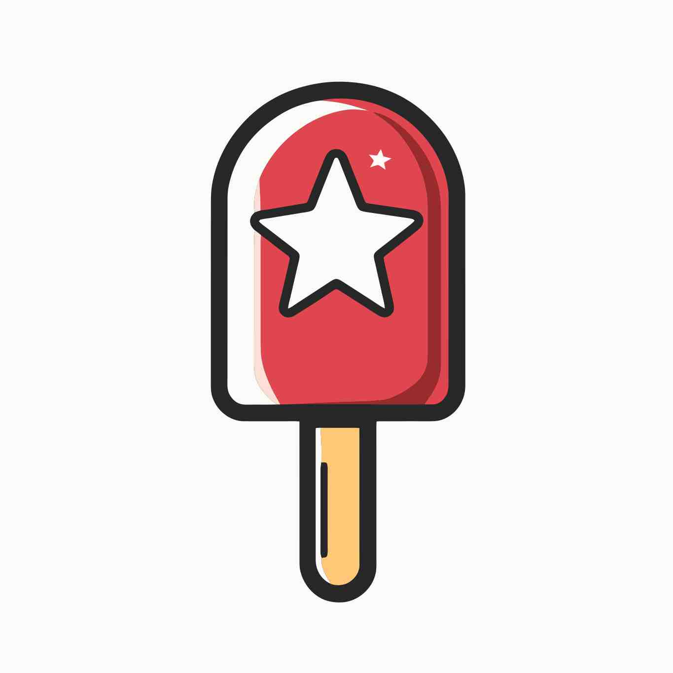 Playful Red Popsicle Illustration