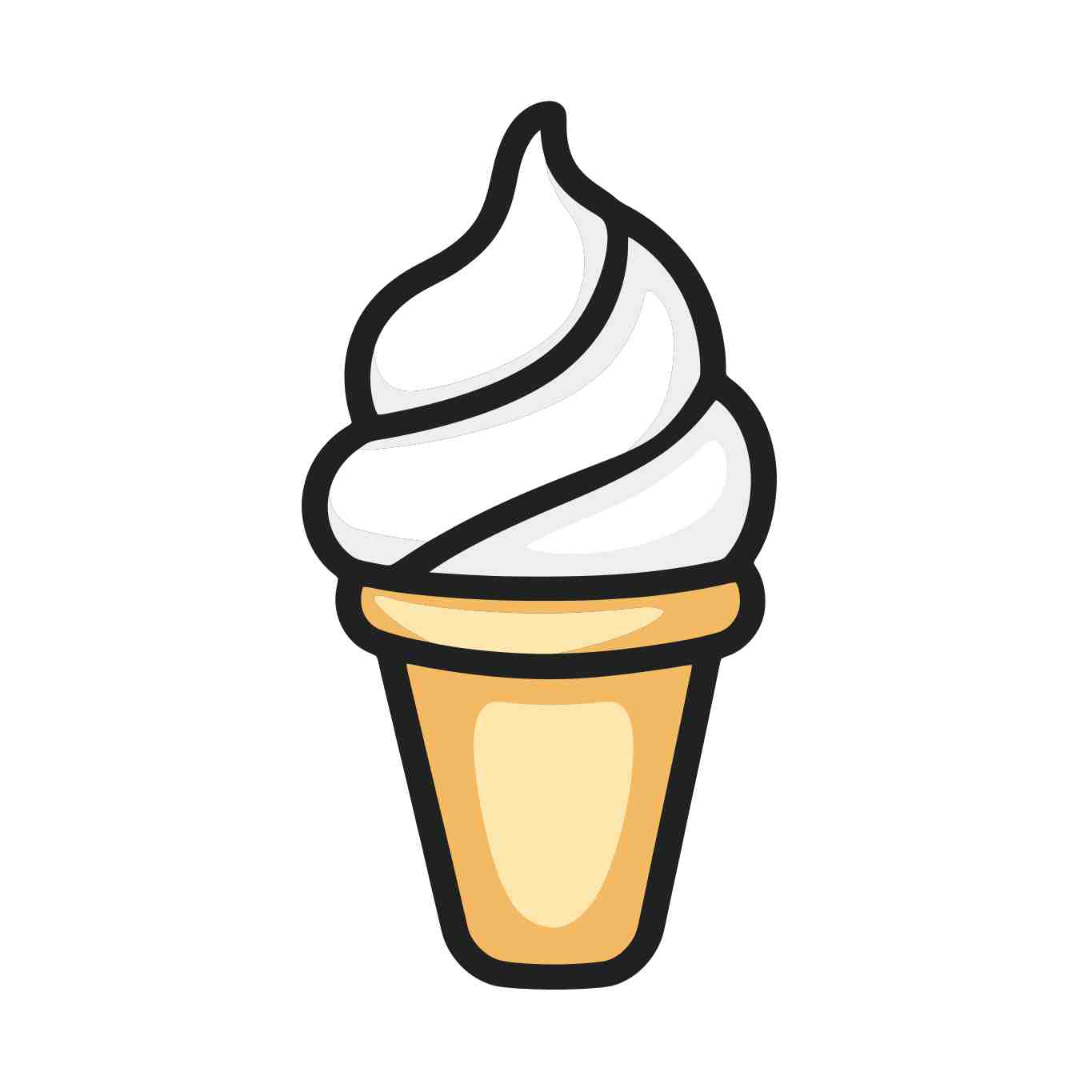 classic soft serve ice cream cone illustration