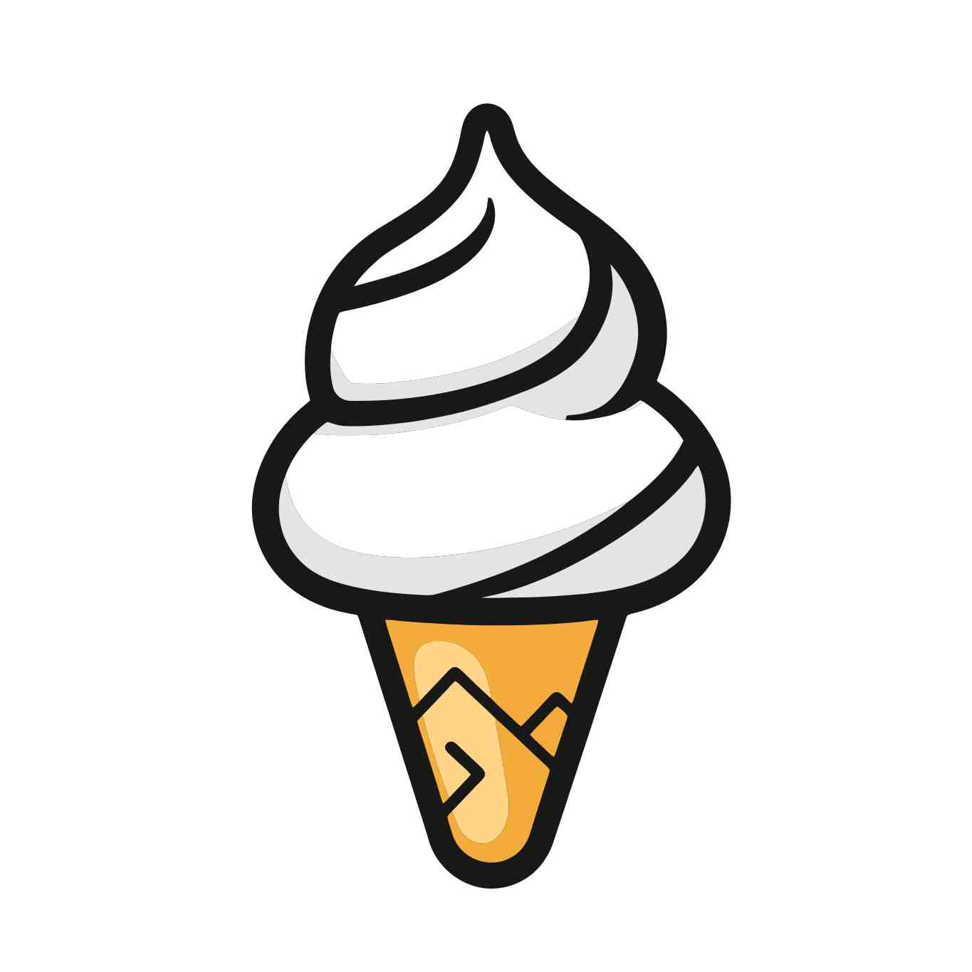 Whimsical Soft Serve Ice Cream Illustration